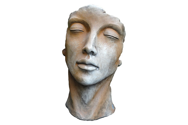 Statue visage femme rouille - statue jardin - deco jardin PenezHerman