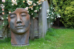 visage homme statue de jardin