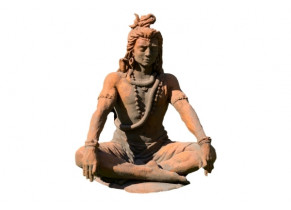 Statue Shiva assis effet demi rouille détouré