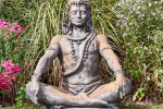 Statue Shiva assis effet demi rouille ambiance 1