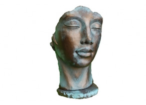 Statue Visage femme effet bronze
