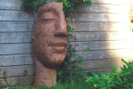Statue demi visage en métal mosaïque effet argile