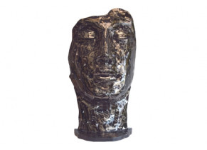 Statue visage en métal mosaïque reflet