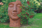 Statue visage en métal mosaïque effet argile