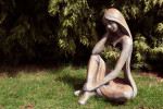 Statue de jardin Iseult demi rouille