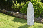Statue Tiki Toa blanc jardin