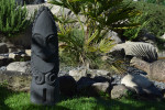 Statue Tiki Toa noir jardin