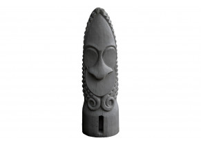 Statue Tiki Toa recyclé noir