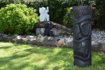 Totem Tiki Mauri noir jardin