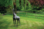 Sculpture metal exterieur girafe