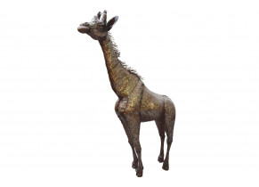 Sculpture girafe en métal recyclé
