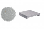 Embout départ couvre mur plat effet granit gris