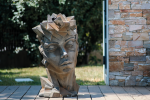 Statue Visage Femme Kubis Demi Rouille