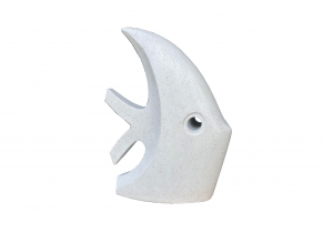 Poisson contemporain terrazo blanc