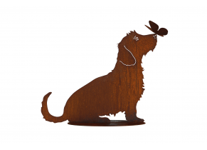 silhouette chien assis teckel metal rouille