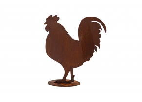 silhouette coq metal rouille