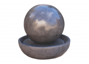 Fontaine sphère jeu d'eau terrazzo noire