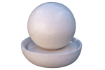 Fontaine sphère jeu d'eau terrazzo blanche
